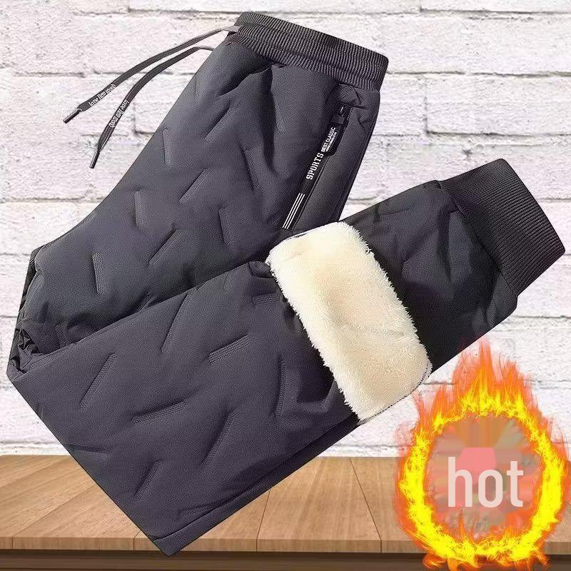 VantaGoods Winterbroek van lamswol en dons voor heren - verdikt, gevoerd met fluweel, winddicht en warm voor in de sneeuw of tijdens het paardrijden. 3XL (145-160 jin)
