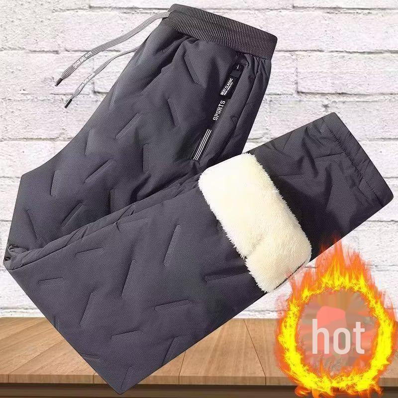 VantaGoods Winterbroek van lamswol en dons voor heren - verdikt, gevoerd met fluweel, winddicht en warm voor in de sneeuw of tijdens het paardrijden. 5XL (175-200 jin)