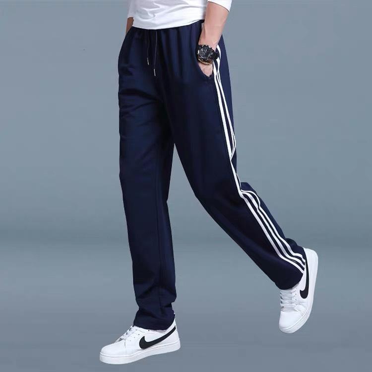 XD67DL Sweatpants Herenbroeken Grote maten Losse casual Studenten Sweatpants Heren Rechte broeken Lange broeken 4XL donkerblauwe kleur