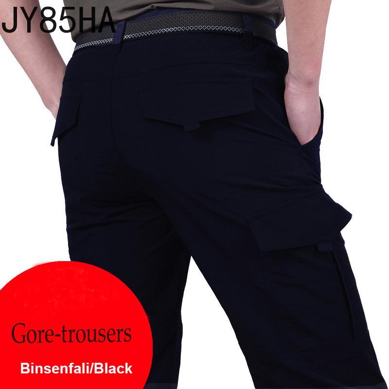 Boho berry Zomer outdoor dun gedeelte sneldrogende broek heren losse grote maat overall met meerdere zakken M zwart