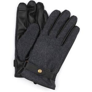 Suitable Handschoenen  Handschoen Wool Leer Antraciet Zwart