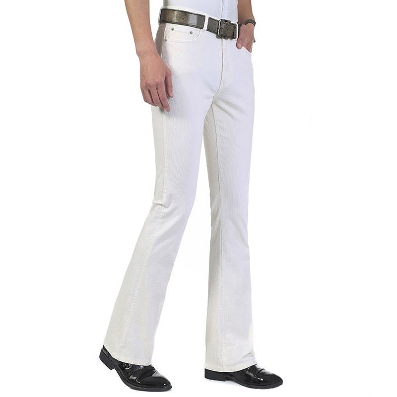 YM-Women Clothing2 Heren Denim Bootcut Broek 70s Western Cowboy Bell Bottoms Flared Jeans Broek Casual Plus Size 36 wit