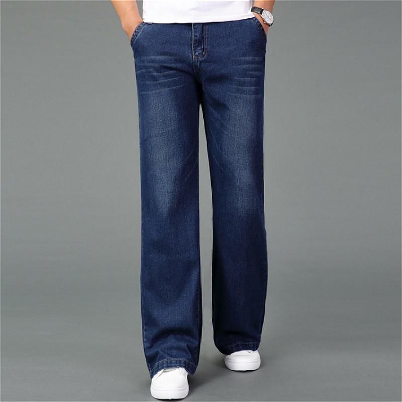 YM-Women Clothing2 Heren Bell-Bottoms Jeans 60s 70s Flares Denim Broek Vintage Retro Wijde Pijpen Broek Slim Fit 35 donkerblauwe kleur