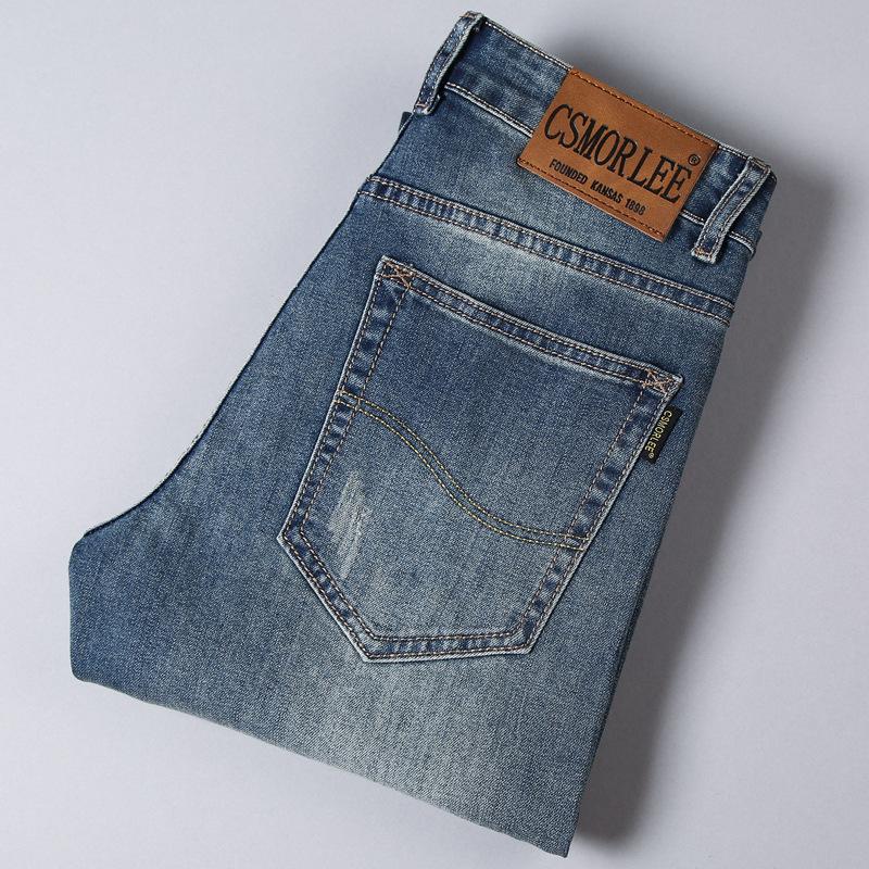Teacher hua Jeans Heren Recht Los Elastisch Slank Lente- en Herfstmodellen Nostalgie Lange Broek Heren Tijbroek 38