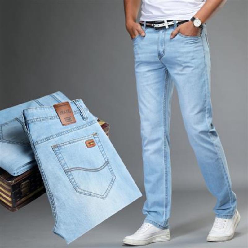 WTEMPO Heren Jeans Lente en Zomer Meerkleurig Optioneel Jeans Dun Recht Los Casual Lange Broek Casual Los Eenvoudige Jeans 38