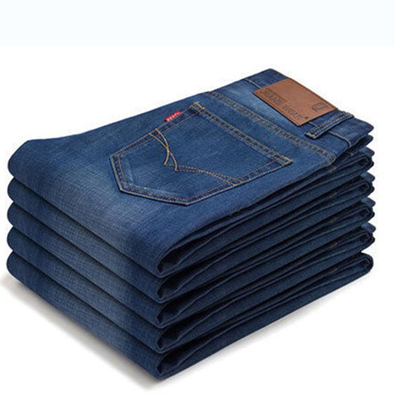 WTEMPO Jeans Heren Stretch Denim Slim Jean Man Business Heren Jeans Merk Zachte Broeken Mannelijke Broek 34 blauw
