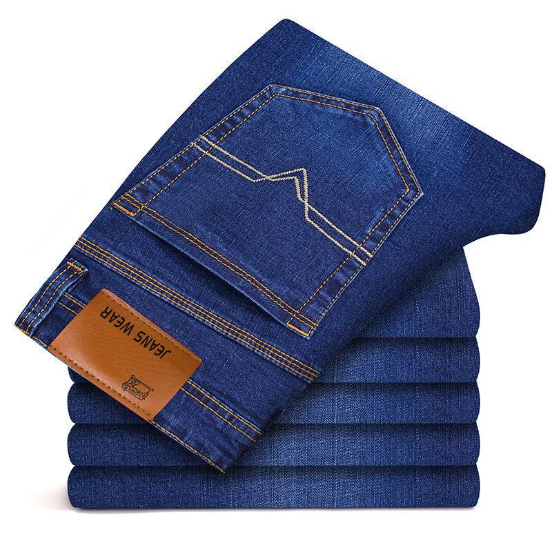XBHBEAUTY 2024 Nieuwe Heren Jeans Casual Veelzijdig Zomer Dunne Broek Zakelijk Losse Rechte Buis Elastisch 40
