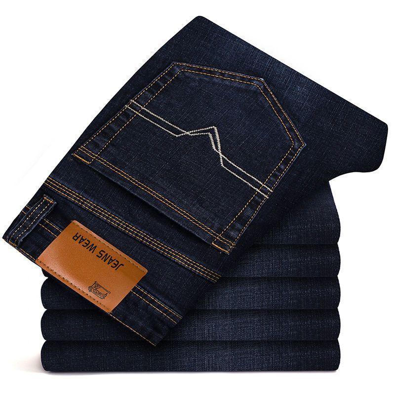 XBHBEAUTY 2024 Nieuwe Heren Jeans Casual Veelzijdig Zomer Dunne Broek Zakelijk Losse Rechte Buis Elastisch 34