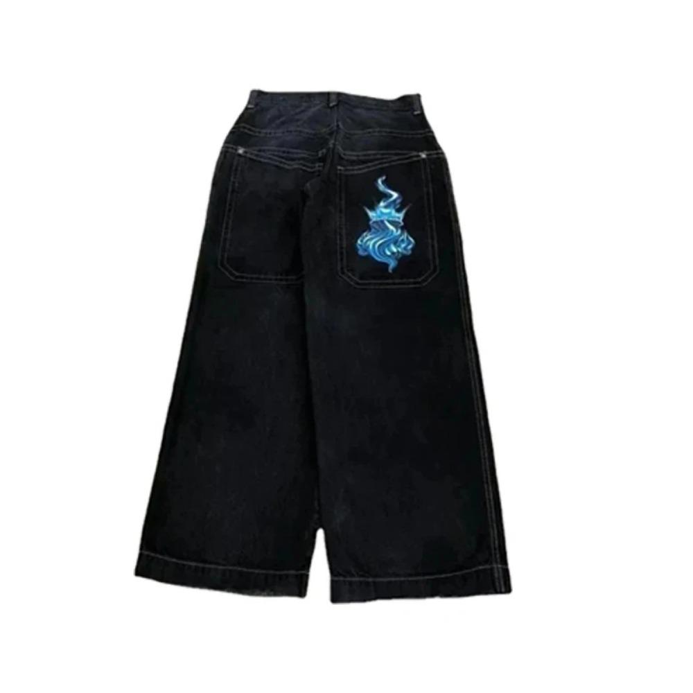 GEMTIDE Y2K Baggy Jeans Heren Vintage Geborduurde Hoge Kwaliteit Jeans Hip Hop Goth Streetwear Harajuku Heren Dames Casual Wijde Pijpen Jeans Nieuw M