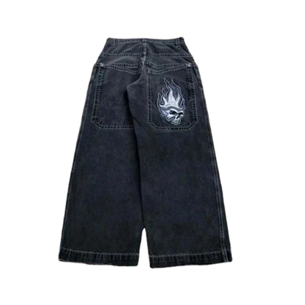 GEMTIDE Y2K Baggy Jeans Heren Vintage Geborduurde Hoge Kwaliteit Jeans Hip Hop Goth Streetwear Harajuku Heren Dames Casual Wijde Pijpen Jeans Nieuw L