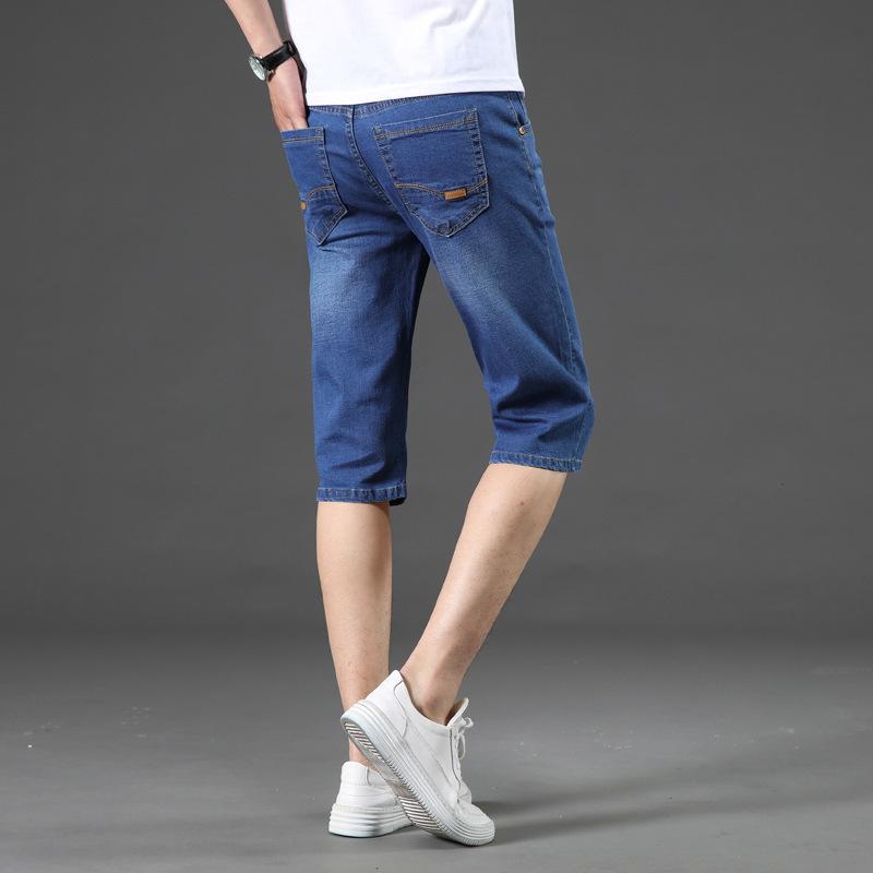 PulseTrade Herenmode Elastische 7/8 Slim Straight Jeans 33 lichtblauwe kleur