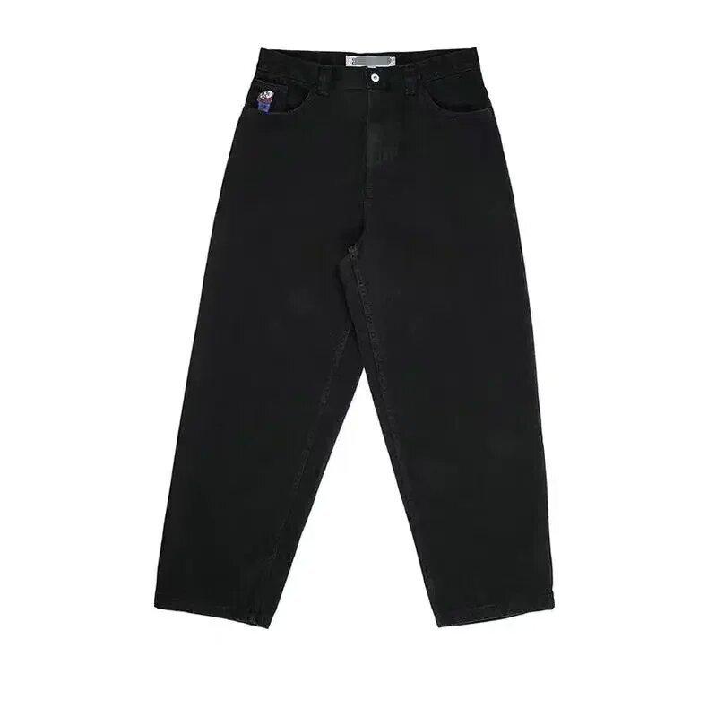 VantaGoods Amerikaanse Y2K Polar Boy Hip-Hop Geborduurde Straight-Leg Jeans voor Heren Medium