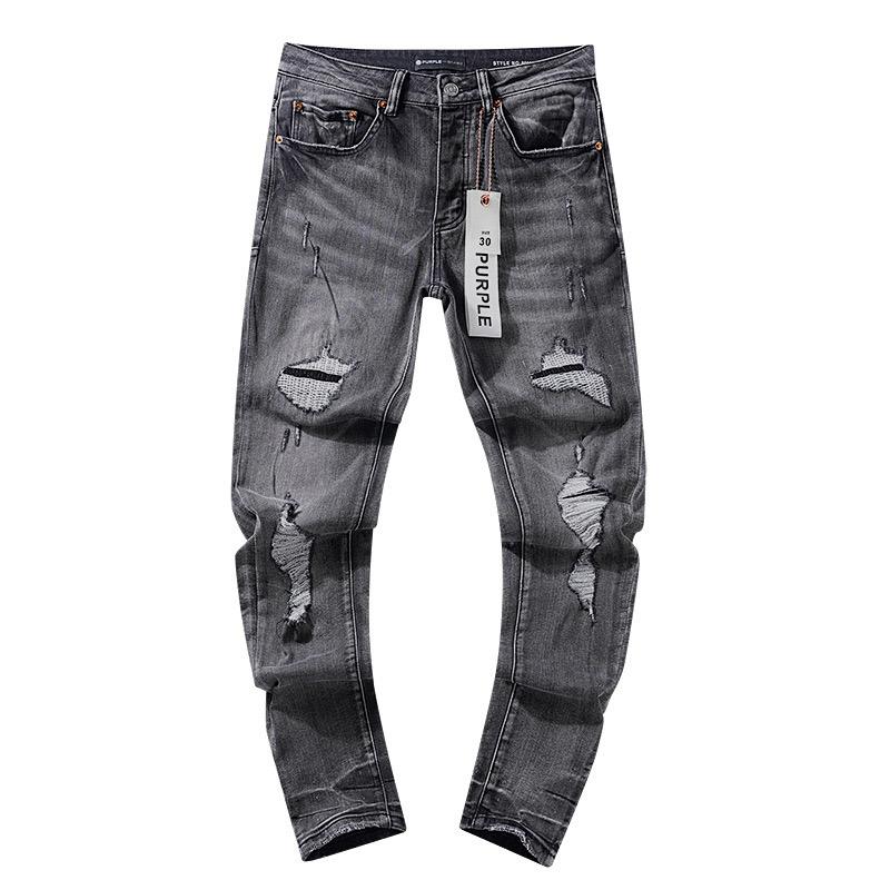 GEMTIDE Blauwe Gescheurde Jeans High Street Casual Broek 32