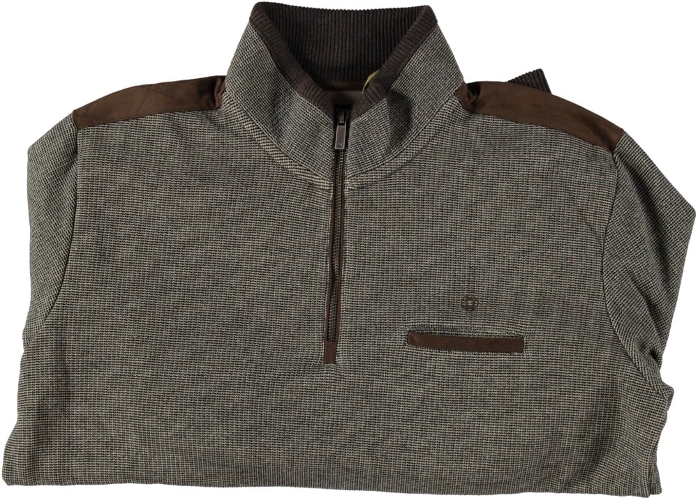 Fellows United Half Zip Pullover Bi-Color Suede Details 