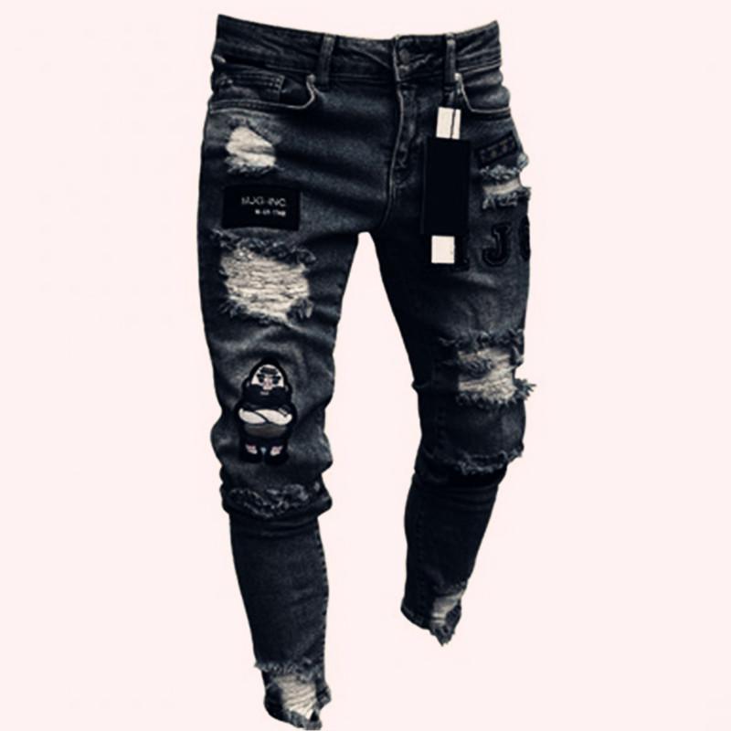 StrideBox Nieuwe Heren- en Dames Hip-Hop Slim Fit Gescheurde Skinny Jeans - Grote Maten Beschikbaar M