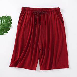 Boho berry Heren Losse Shorts Dun Elastisch Ademend Stretch Snel drogend Casual Plus Size Pyjamabroek Strand Shorts XXXL wijnrode kleur