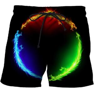 ETST WENDY 005 heren Vlam Grafische Strandbroek 3D-geprinte sneldrogende shorts Herenshorts Casual sportbroeken Bermudashorts Zwembroeken XL