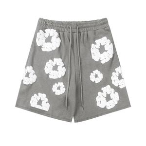 YiGeiWoLiGiaoGiao Casual shorts met print voor dames en heren, straatmodetrend met zakken, casual broeken S