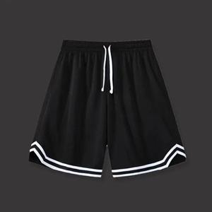 WTEMPO Witte Patchwork Kleur Losse Oversized Sport Shorts Heren Basketbal Shorts Dun en Ademend Trekkoord Elastisch Taille Ontwerp Casual Nieuwe Mode M zwart