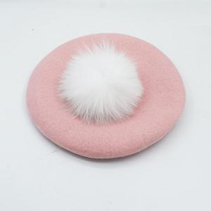 Dexing Herfst Winter Kinderen Warme Wollen Meisjes Baretten Met Natuurlijke Wasbeer Bont Pompom Hoed Voor Vrouwen kids