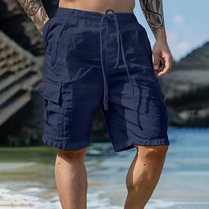 Ren Fashion Heren sport katoen linnen casual losse shorts casual pyjama zak jogging shorts broek XXL Vloot