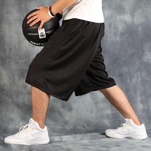WTEMPO Sportbroeken Basketbal Shorts Heren Streetball Over Knie Vergrote Zak Brede Dikke Man Broek Zomer Fitness Broek XL zwart