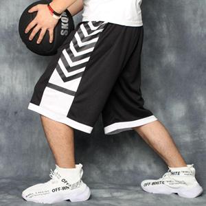 WTEMPO Sportbroeken Basketbal Shorts Heren Streetball Over Knie Vergrote Zak Brede Dikke Man Broek Zomer Fitness Broek XL wit/zwart