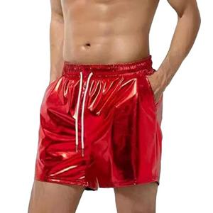Talos Men Clothing Heren Shorts Elastische Taille met Trekkoord Casual Shorts met Zakken Effen Kleur Heldere Kleur Losvallende Shorts XL rood