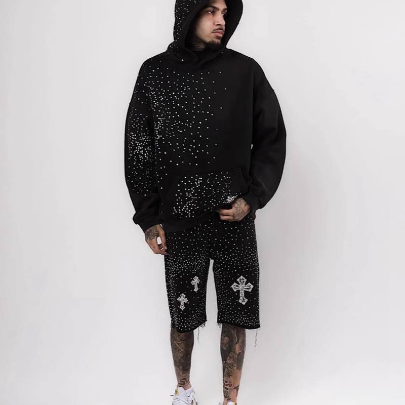 Clothing 04 Casual Heren Denim Shorts Broek Mode Retro Stijl Jeans Shorts Jeans Gothic Strass Denim Shorts S