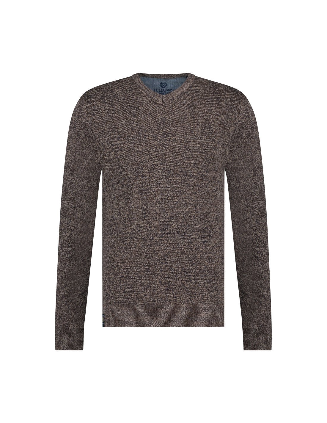 Fellows United Pullover V-neck Argyle Fantasy Brown  