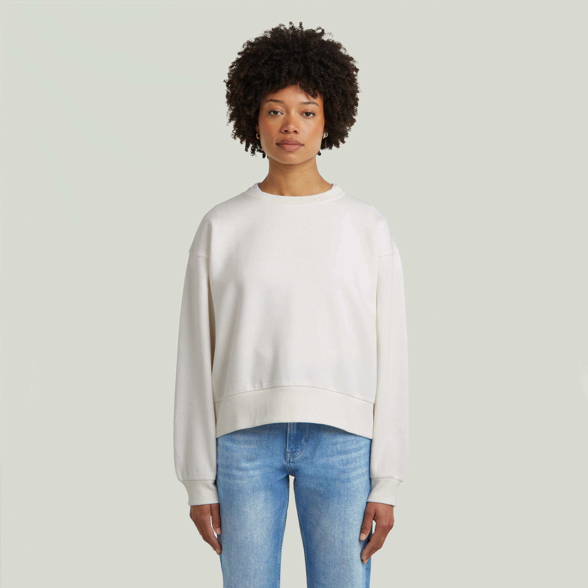 G-Star RAW Premium Core Cropped Loose Sweater - Wit - Dames