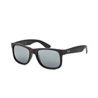 Ray-Ban Zonnebril Justin 4165 622/6G Rubber Zwart Grijze Spiegel 51mm | Sunglasses