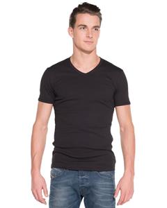 Garage T-Shirt V-neck Slimfit Black Stretch (art 0202)