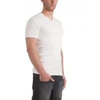 T-Shirt V-neck semi bodyfit white ( art 0302)