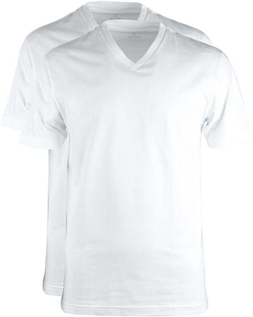 OLYMP V-Kragen T-Shirt T-Shirts weiß Herren 