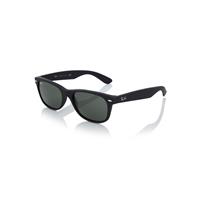 Ray-Ban Zonnebril New Wayfarer 2132 622 Zwart Rubber Groen Medium 55mm