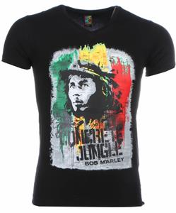 Mascherano T-shirt Korte Mouw T-shirt - Bob Marley Concrete Jungle Print