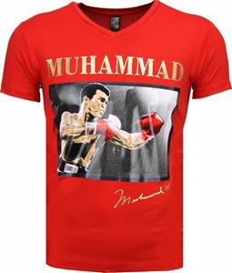 Mascherano T-shirt - Muhammad Ali Glossy Print - Rood