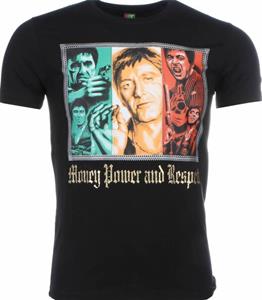 Mascherano T-shirt Korte Mouw T-shirt - Scarface Money Power Respect Print