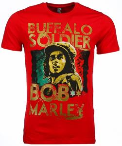 Mascherano T-shirt Korte Mouw T-shirt - Bob Marley Buffalo Soldier Print