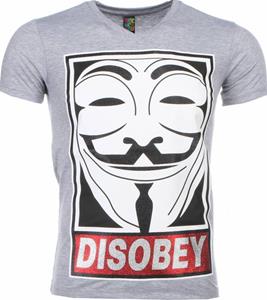 Mascherano T-shirt Korte Mouw T-shirt - Anonymous Disobey Print