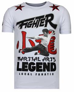 Local Fanatic Fighter Legend - Rhinestone T-shirt - Wit