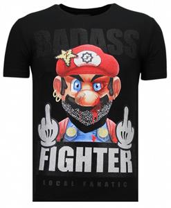 Local Fanatic Fight club mario rhinestone t-shirt