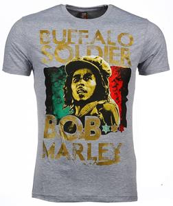 Mascherano T-shirt Korte Mouw T-shirt - Bob Marley Buffalo Soldier Print