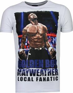 Local Fanatic T-shirt Korte Mouw Golden Boy Mayweather - Rhinestone T-shirt