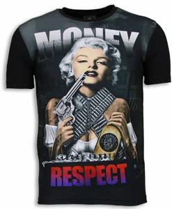 Local Fanatic T-shirt Korte Mouw Marilyn Money - Digital Rhinestone T-shirt