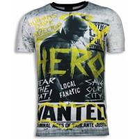 Local Fanatic T-shirt Korte Mouw Wanted Gothams Hero - Digital Rhinestone T-shirt