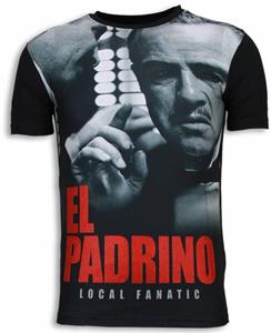 Local Fanatic T-shirt Korte Mouw El Padrino Face - Digital Rhinestone T-shirt