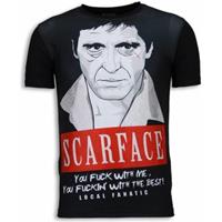 Local Fanatic T-shirt Korte Mouw Scarface Red Scar - Digital Rhinestone T-shirt