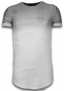 John H T-shirt Korte Mouw Flare Effect T-shirt - Long Fit Shirt Dual Colored